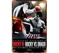 Muecddoa Rocky IV : Rocky Vs. Drago The Ultimate Director's Cut (Sylvester Stallone, Dolph Lundgren) Affiche de film Cinéma Théâtre 20,3 x 30,5 cm - Plaque en métal vintage pour bar à domicile