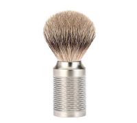 Mühle Shaving Blaireau pur argenté (silvertip badger) monture inox brossé