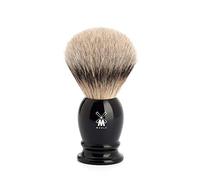 MÜHLE Classic Blaireau de rasage avec poils de blaireau à pointe argentée Taille moyenne Manche en résine précieuse noire Fait main