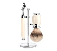 MÜHLE Ensemble de Rasage Pinceau Rasoir Gillette Fusion Série Purist Ivoire, Unique, Standard