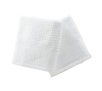 MÜHLE Lot de 2 serviettes de rasage blanches - Dimensions : 60 x 45 cm - Piqué gaufré