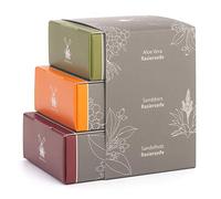MÜHLE Rasierseifen-Trio avec den Rasierseifen Aloe Vera, Sanddorn et Sandelholz