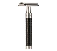 MÜHLE Rocca Rasoir de sécurité traditionnel avec peigne fermé et manche en acier inoxydable Noir