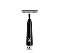 MÜHLE Rytmo - Rasoir de sécurité pour lames de rasoir classiques - Manche en résine précieuse noire et accents métalliques