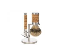 Mühle S091m95 Set De Rasage Rocca, 3 Pièces, Manche Du Rasoir Et Monture Du Blaireau Monture Écorce De Bouleau