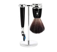 Mühle s21m226f Set de rasage MUHLE « RYTMO », 3 pièces, manche du rasoir et monture du blaireau résine noir