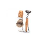 Mühle S281h870m3 Set De Rasage Muhle « Kosmo », 3 Pièces, Manche Du Rasoir Et Monture Du Blaireau Olivier