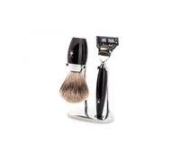 Mühle S281k876f Set De Rasage Muhle Kosmo, 3 Pièces, Manche Du Rasoir Et Monture Du Blaireau Résine Noir