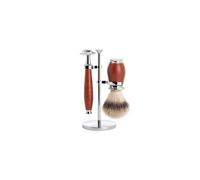 Mühle S31h59sr Set De Rasage Muhle Purist, 3 Pièces, Manche Du Rasoir Et Monture Du Blaireau Bois De Bruyère