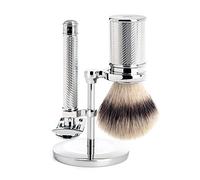Mühle s31m89 Set de rasage MUHLE « TRADITION », 3 pièces, manche du rasoir et monture du blaireau métal chromé