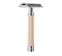 MÜHLE TRADITIONAL Rasoir de sécurité traditionnel - Rasoir de sécurité avec peigne fermé - Manche en métal or rose