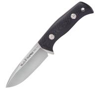 MUELA lame en acier Sandvik 14C28N full tang de 97 mm, Micarta Noir / Bleu TUAREG-10M
