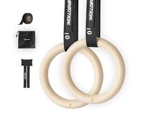 Müller & Blum Anneaux de gymnastique avec sangles, ancrage de porte et ruban adhésif - Anneaux de gymnastique olympiques en bois de bouleau - Diamètre : 28 mm - Pour l'entraînement en intérieur et en