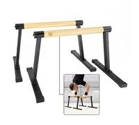 Müller & Blum Barres Parallèles en Bois avec Bandages pour Poignet, Calisthenics, Dips e Push Up Bar Fitness, Gymnastique, poignées ergonomiques pour Pompes, Parallettes Stables et durables