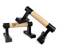 Müller & Blum Barres Parallèles en Bois, Calisthenics, Push Up Bar Fitness, Gymnastique, poignées ergonomiques pour pompes, Musculation Poids du Corps, Parallettes stables et durables