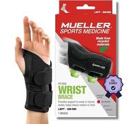 Mueller Greenline Fitted Wrist Brace, bandage pour poignet, noir, taille S/M gauche