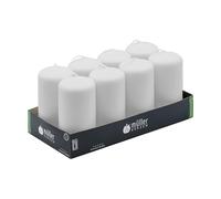 Müller Kerzen - Lot de 8 Bougies Piliers Blanches - Ø 57 x 120 mm - 32 Heures Longue Durée - Cire Sans Parfum, Anti-Goutte, Non Toxique - Bougie Décorative Pour la Maison, Mariage - Qualité RAL