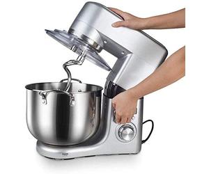 Müller Koch MK-6043 - Malaxeur 10 L, malaxeur, 6 vitesses, réglage de l’impulsion, indicateur LED, pelle K, crochet de pâte, batteur + bol de cuisson
