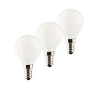 Müller-Licht 400294 Set A + +, set de 3 W LED Forme de goutte remplace 40 W Rétro, verre, 4 W, E14, argent, 4,5 x 4,5 x 8 cm