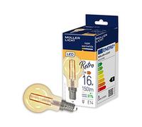 Müller-Licht Filament LED rétro G45 - Forme de goutte - E14 - Doré - 2,2 W équivalent à 16 W - Lumière nostalgique super chaude (2000 K) pour une ambiance chaleureuse - Intensité non variable - Durée