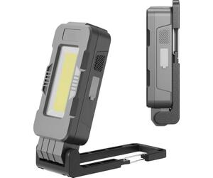 Müller-Licht Lampe de travail LED mobile, design robuste avec batterie pour le chargement, différents niveaux de luminosité, multifonction avec lumière avant, lampe de poche avec support, aimant et