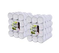 Müller Lot de 192 Bougies Chauffe-Plat parfumées, Anti-Tabac, 4 Heures de Combustion, Ø 39 mm, Couleur Blanche, Bougies parfumées Anti-Tabac de qualité supérieure, Cire coulée, qualité RAL