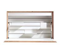 Müller Möbelwerkstätten Secrétaire FLATBOX - paquet technique 1 : LED + prises électriques - CPL blanc avec bord en contreplaqué de bouleau