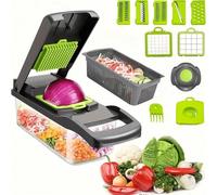 Mueller Pro-Series 7-en-1 Trancheuse, Hachoir à Aliments, Éminceur de Légumes, Coupe-Légumes, Éminceur, Râpe, Ensemble d'Ustensiles de Cuisine Ensemble de coupe-légumesPolychlorures de vinyle