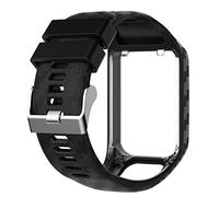 MUELODSIC 1 pièce Bracelet de Montre Silicone Noir Ajustable Compatible avec Tomtom Remplacement Pratique et Confortable