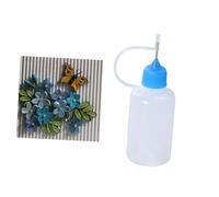 MUELODSIC 10 pièces Flacons Colle avec Pointe Aiguille Applicateur pour Travaux Manuels DIY Bouteille Plastique avec Capuchon Étanche pour Quilling et Collage Fin