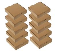 MUELODSIC 10 pièces Lot de Boîtes à Pizza Papier Kraft et Compactes Résistantes pour Livraison et Conservation Fraîcheur Format Pratique pour Restauration et Takeout