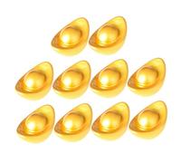 MUELODSIC 10 pièces Lot de Figurines Yuan Bao Résine Dorée Décoration Chinoise de Bureau et Maison Ornements Lingots pour Prospérité Accessoires Photo et Cadeaux Festifs