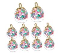 MUELODSIC 10 pièces Pendentifs Boules Verre pour Bijoux DIY Accessoires Décoratifs Ronds Charms pour Création de Colliers et Bracelets