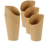 MUELODSIC 100 à Frites en Papier Kraft Épaissi, Coupelles de Friture, Gobelets Porte-frites pour Snacks, Adaptées pour Fêtes et Restauration, Contenance Pratique et Écologique