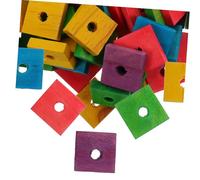 MUELODSIC 100 pièces Jouets à Mâcher Bois pour Perroquets Copeaux DIY Colorés pour Jeu et Soin Dentaire Jouets pour Perruches et Oiseaux Accessoires Naturels pour Animaux