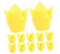 MUELODSIC 100 Pièces Lotus Papier pour Muffins Résistants Chaleur Huile Caissettes Cupcake Orange pour Pâtisserie Liners Antiadhésifs pour Cuisson et Fête