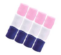 MUELODSIC 12 pièces Bandeaux Poignet Transpirant Coton Éponge Doux Protection Sportive pour Adolescents Blanc Rose