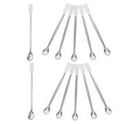 MUELODSIC 12 Pièces Stainless Steel Lab Spatula Spoon Square Head Lightweight For Sampling Stirring Measuring In Laboratory Kitchen And Crafts