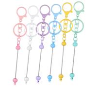 MUELODSIC 12pièces Porte-clés à Fermoir Métal Avec Barres Pour Perles Lot Pour Loisirs Créatifs Et Fabrication De Porte-clés