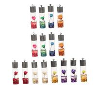 MUELODSIC 16 pièces Flacons Pendentifs Créatifs pour Colliers Bracelets DIY Accessoires Bijoux Bouteille Charms pour Artisanat Décoration de Sac Téléphone Mix Couleurs Aléatoires