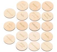 MUELODSIC 18 pcs Étiquettes Rondes Bois Tags Blancs pour Rangement Jouets Organisateur Boîte à Jouets Décorations Personnalisées pour Maison et Crèche
