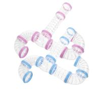 MUELODSIC 2 Ensembles Kit de Tubes et Tunnels pour Hamster DIY de Connecteurs pour Cage Extension Modulaire Sécurisée Rose et Bleu pour Habitat Animal