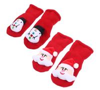 MUELODSIC 2 Paires Chaussettes Hiver Coton Épais Motifs Noël Bonhomme Père Noël Lot Chaussettes Chaudes Né Cadeau Naissance Fille Garçon