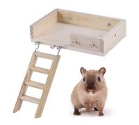 MUELODSIC 2 pièces Bois pour Hamster Ensemble Escalier et Plateforme Accessoires pour Petits Animaux Escalade pour Enrichissement et Jeu
