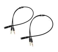MUELODSIC 2 pièces Câble Extension Microphone Mâles vers Femelle Y Splitter Audio Jack Adaptateur Rallonge Casque Filaire Compatible Ordinateur Portable Smartphone Noir