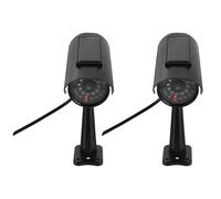 MUELODSIC 2 Pièces Fausse Caméra de Sécurité Étanche en ABS Installation Facile et Placement Flexible, Simulation Haute Fidélité pour Bureau et Extérieur, Dissuasion Visuelle Renforcée