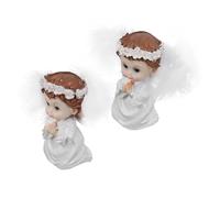 MUELODSIC 2 Pièces Figurines Gardien Prieurs Garçon Fille Décorations de Noël Résistantes pour Jardin Bureau