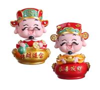 MUELODSIC 2 Pièces Figurines Richesse Résine Décoration de Gâteau an Anniversaire Ornements de Bureau et Salon Feng Shui
