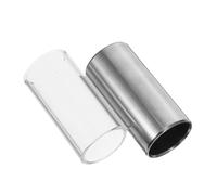 MUELODSIC 2 Pièces Glissières de Guitare Verre Transparent et Acier Inoxydable Slide Medium Bottleneck pour Guitare et Basse Sustain et Intonation Précise