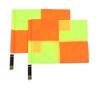 MUELODSIC 2 Pièces Lot Drapeaux Arbitre Signalisation Sport avec Poignée Mousse Antidérapante et Pochette Drapeaux Referee Warning pour Football et Volleyball Accessoire Compact Résistant